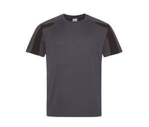 Just Cool JC003 - T-shirt de esportes de contraste Charcoal/ Jet Black
