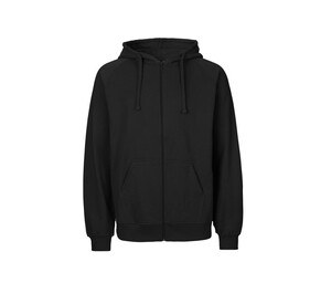 Neutral T63301 - Hoodie de algodão tigre unissex com zíper Black