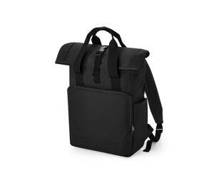 Bag Base BG118L - Mochila de laptop de rolagem de alça dupla reciclada Black