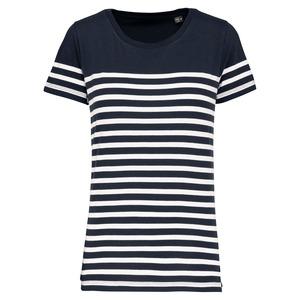 Kariban K3034 - T-shirt estilo marinheiro Bio com decote redondo para senhora