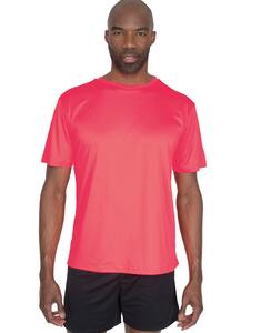 Mustaghata BOLT - Mens ativo camiseta de poliéster spandex 170 g/m² Rosa fluorescente