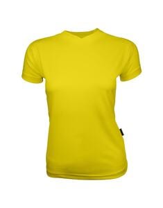Mustaghata STEP - Camiseta correndo para mulheres 140 g Amarelo Fluo