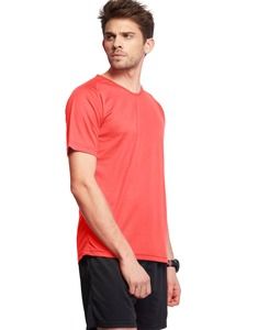 Mustaghata WINNER - Camiseta ativa para homens mangas curtas e raglantes 125g Coral Fluo