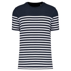Kariban K3033 - T-shirt estilo marinheiro Bio com decote redondo para homem Navy / White Stripes