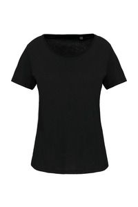 Kariban K399 - T-shirt de senhora Bio com decote sem costuras de manga curta Black