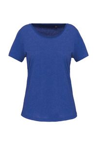 Kariban K399 - T-shirt de senhora Bio com decote sem costuras de manga curta Ocean Blue Heather
