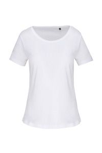 Kariban K399 - T-shirt de senhora Bio com decote sem costuras de manga curta White