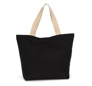 Kimood KI5204 - Saco de compras grande em material reciclado com fundo plano Black Night / Hemp