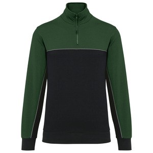 WK. Designed To Work WK404 - Sweatshirt meio fecho eco-responsável unissexo Black/Forest Green
