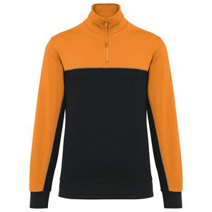 WK. Designed To Work WK404 - Sweatshirt meio fecho eco-responsável unissexo Black / Orange