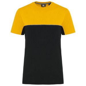 WK. Designed To Work WK304 - T-shirt bicolor eco-responsável de manga curta unissexo Black / Yellow
