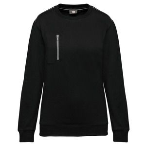 WK. Designed To Work WK403 - Sweatshirt DayToDay unissexo com bolso em zip contraste Black / Silver