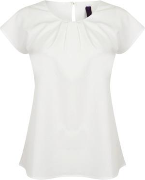 Henbury H597 - Blusa de senhora com colarinho plissado