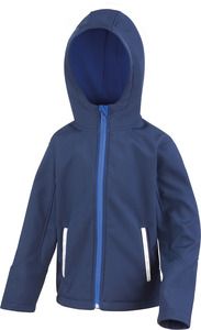 Result R224JY - Blusão Softshell de criança com capuz Azul marinho / Real