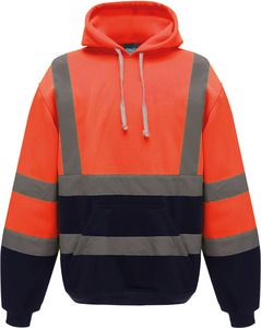 Yoko YHVK05 - Sweatshirt com capuz de alta visibilidade Hi Vis Orange/Navy