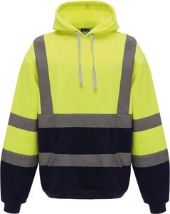 Yoko YHVK05 - Sweatshirt com capuz de alta visibilidade Hi Vis Yellow/Navy