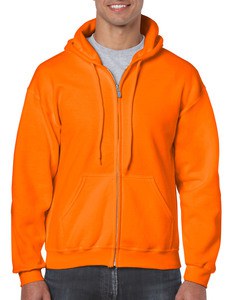 Gildan GIL18600 - Suéter encapuzado com zíper pesado para ele Segurança Orange