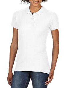 Gildan GIL64800L - Polo Softstyle Double Pique SS para ela Branco