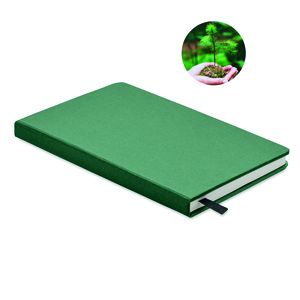GiftRetail MO6689 - GROW Cadernos A5 reciclado Verde escuro
