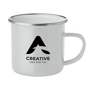 GiftRetail MO6917 - PLATEADO Caneca de sublimação esmalte Branco