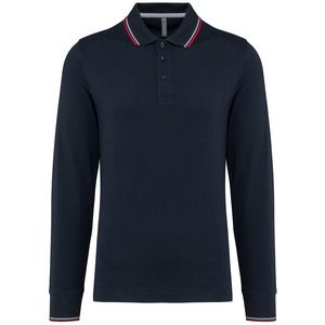 Kariban K280 - Polo malha piqué de manga comprida de homem Navy / Red / White