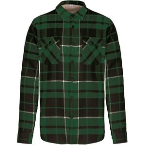 Kariban K579 - Camisa aos quadrados com forro em sherpa Forest Green / Black Checked