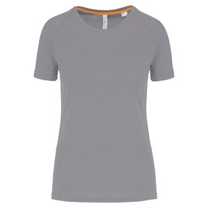 PROACT PA4013 - T-shirt de desporto de senhora de material reciclado com decote redondo Fine Grey