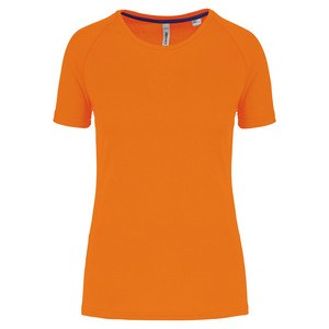 PROACT PA4013 - T-shirt de desporto de senhora de material reciclado com decote redondo Fluorescent Orange