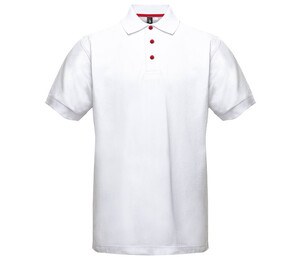 BLACK&MATCH BM100 - Contrasting button poloshirt Branco / Vermelho