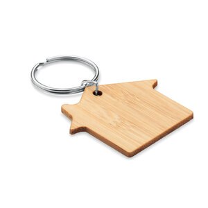 GiftRetail MO6979 - HOUSEBOO Porta-chaves de casa em bambu Wood