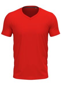 Stedman STE9610 - Camiseta em V para homens Stedman-Clive Vermelho Escarlate