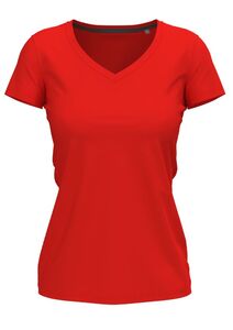 Stedman STE9710 - Camiseta em V para mulheres Stedman-Claire Vermelho Escarlate