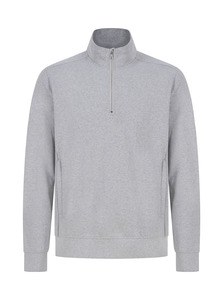Henbury H842 - Sweatshirt com meio fecho unissexo Cinzento matizado