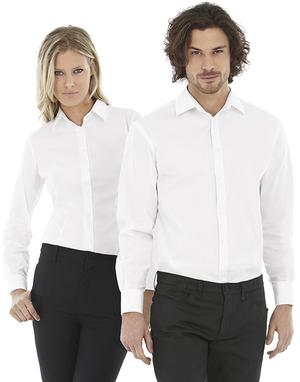 B&C SMP21 - Camisa Homem Elastano M. Comprida Black SW