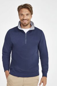 SOLS 47300 - SCOTT Sweat Com Gola Estilo <Em>Camionista</Em> ( Fecho A 1/4 )