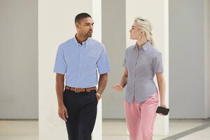 Fruit of the Loom SC405 - Camisa Oxford Manga Curta (62-112-0)