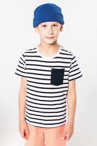 Kariban K379 - T-shirt às riscas de criança estilo marinheiro de manga curta com bolso