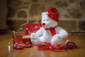 Mumbles MM573 - Urso de Natal de peluche com fecho
