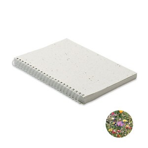 GiftRetail MO2083 - SEED RING Bloco A5 c/capa papel sementes